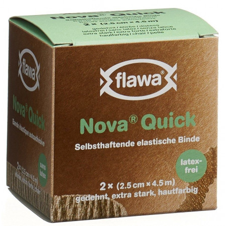 FLAWA Nova Quick bande cohésive 2.5cmx4.5m sans latex 2 pce