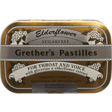 GRETHER'S Pastilles Elderflower sans sucre 110g