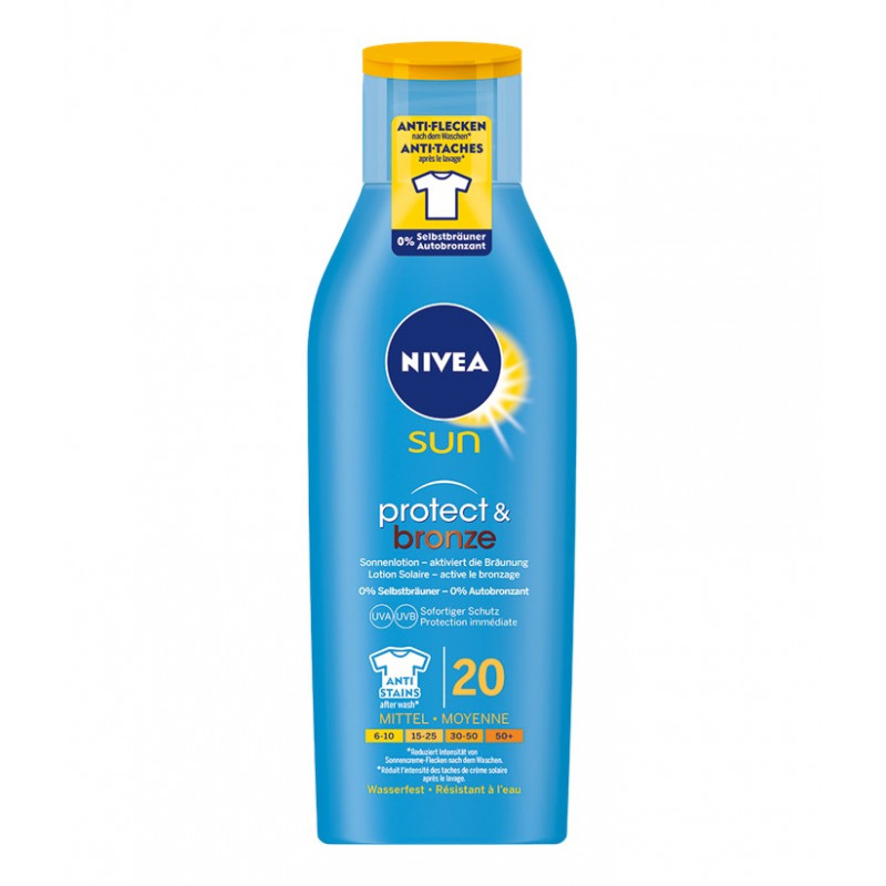 NIVEA Sun lotion solaire Protect & Bronze FPS 20 active le bronzage 200 ml