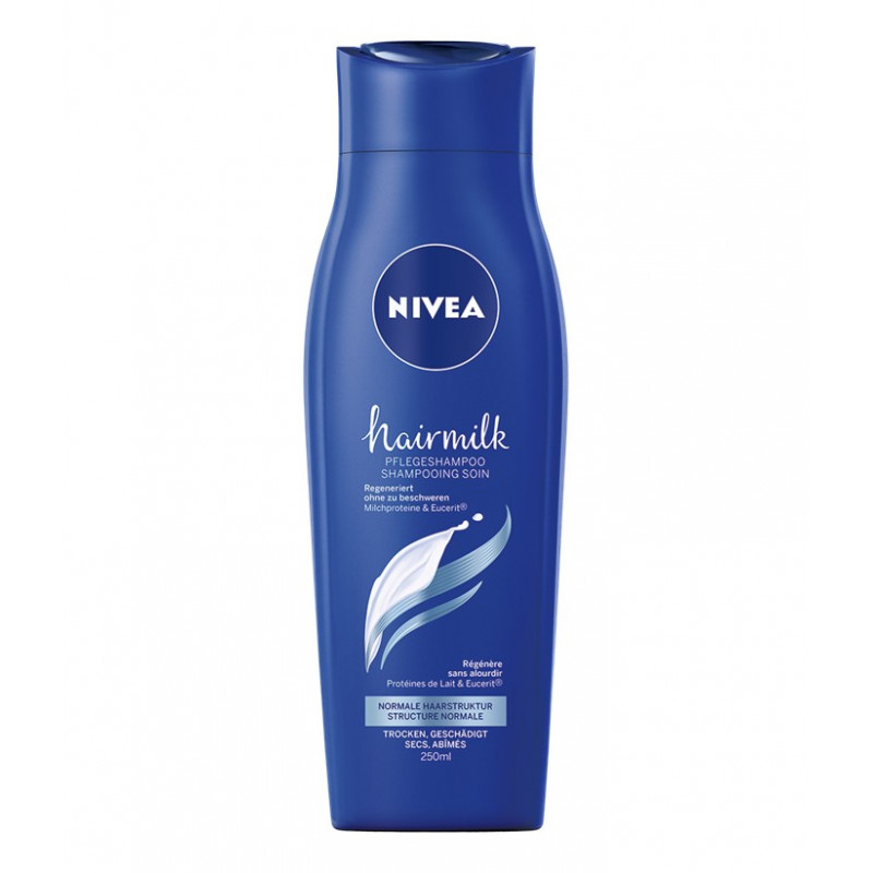 NIVEA Hair Care Hairmilk Shampooing Soin pour cheveux ayant une structure normale 250 ml