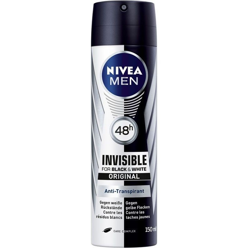 NIVEA Male déo Invisible for Black & White aéros Original spr 150 ml
