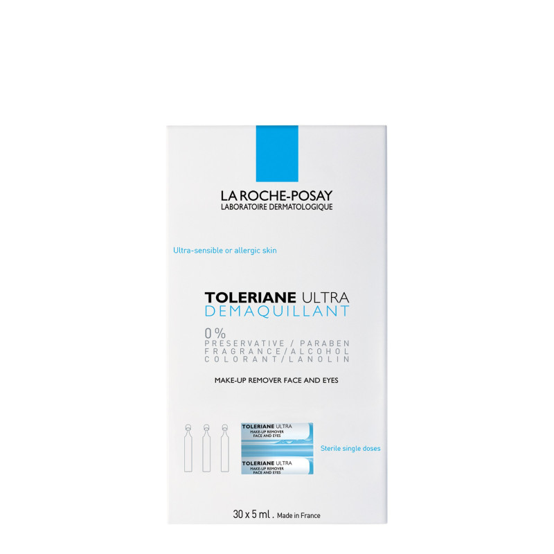 LA ROCHE POSAY TOLERIANE Ultra Démaquillant - Monodoses pour peau intolérante ou réactive 30 x 5 ml