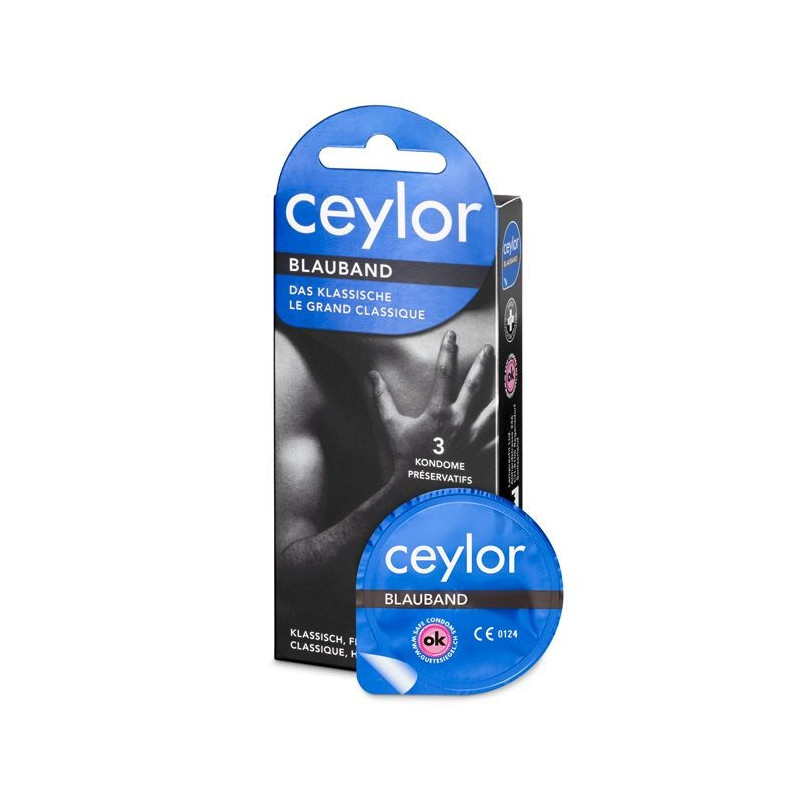 CEYLOR BANDE BLEUE préservatif a réservoir 3 pce