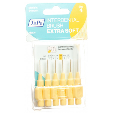TEPE Interdental Brush 0.7mm x-soft jaune blist 6 pce