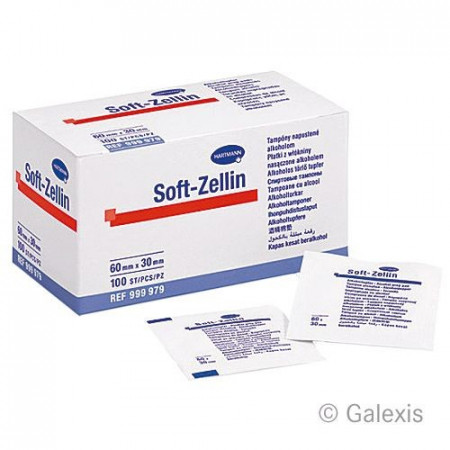 SOFT ZELLIN tampons alcool 60x30mm 100 pce