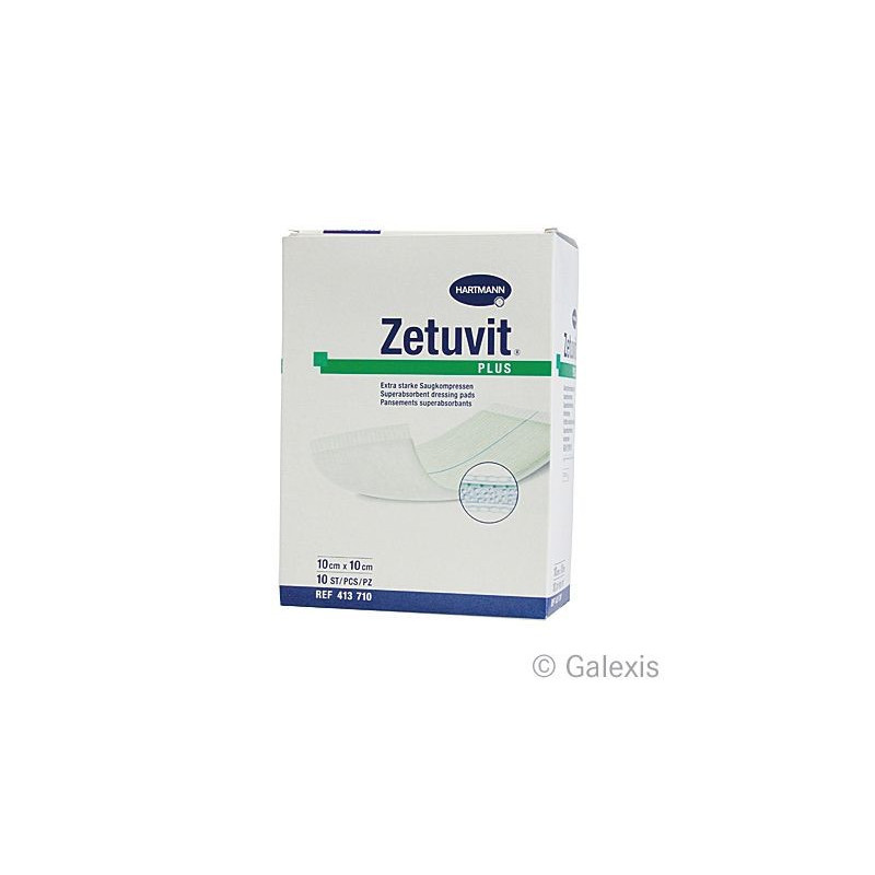 ZETUVIT Plus compresse absorbante 10x10cm 10 pce