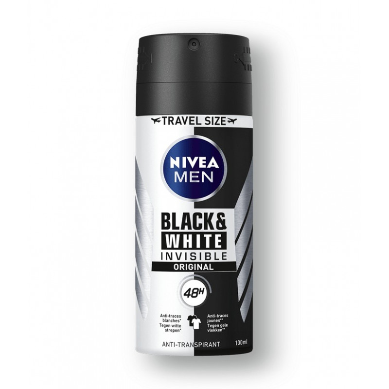 NIVEA Male déo Invisible for Black & White aéros Power Pocket Size spr 100 ml