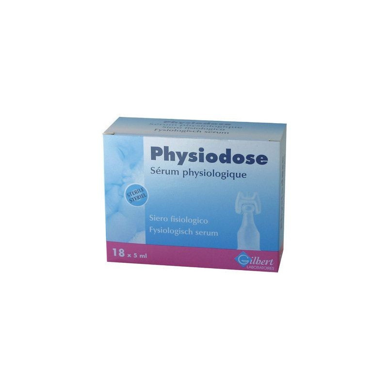 PHYSIODOSE sérum physiologique 18 x 5 ml