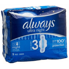 ALWAYS Ultra serviettes hygiéniques Night 9 pce